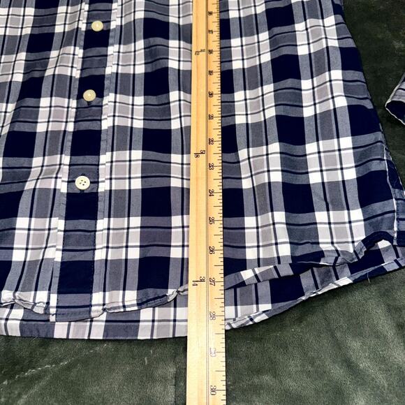 Abercrombie & Fitch Shirt Men’s 2XL Blue White Plaid Button Down Muscle Fit - Picture 7 of 8